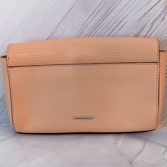 NWT REBECCA MINKOFF "AVERY" Leather Crossbody Bag Beautiful Apricot Color - Picture 3 of 10